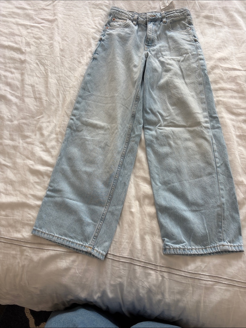 Zara Light Blue Kids Wide Leg Jeans